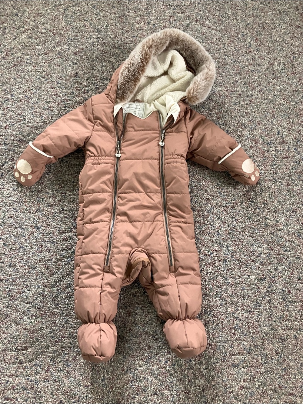 deux par deux Off-White Infant Winter Snowsuit Label